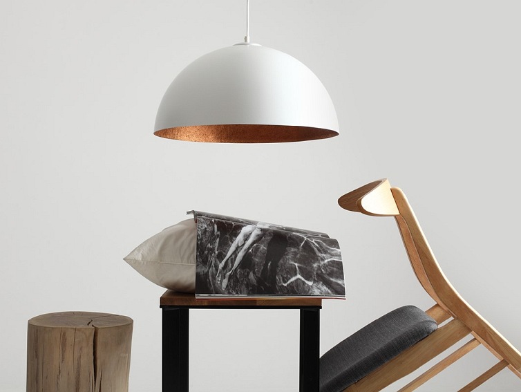 Lampa wisząca LORD 50 – miedziano-biały