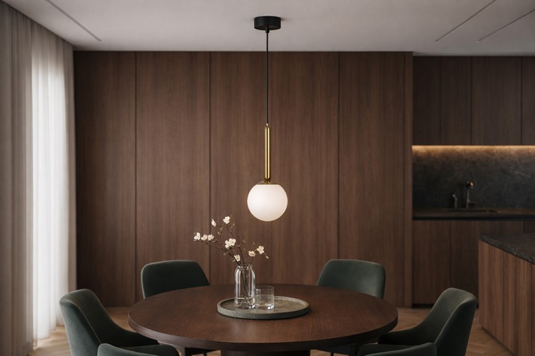 Lampa Wisząca TOKI K-5860 Czarny/Złoty/Biały