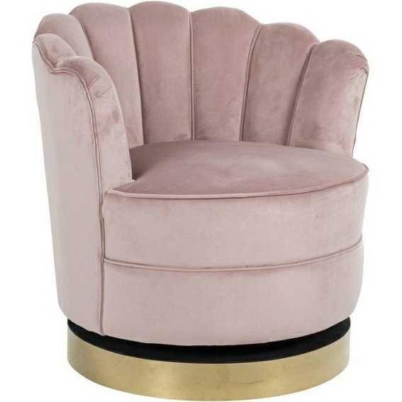 Fotel MILA PINK Velvet Różowy/Złoty