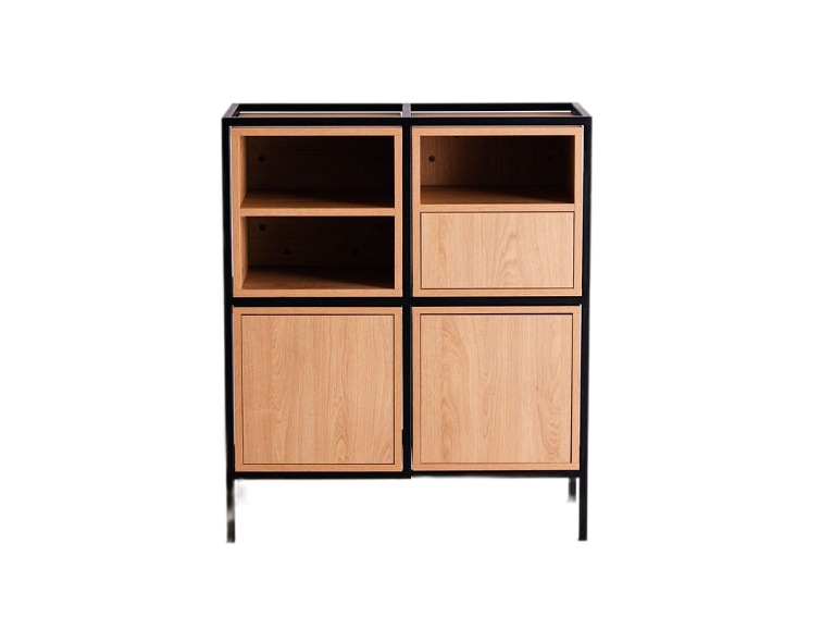 Regał Skap 2R2 Mix 40x88x102 Dąb/Czarny