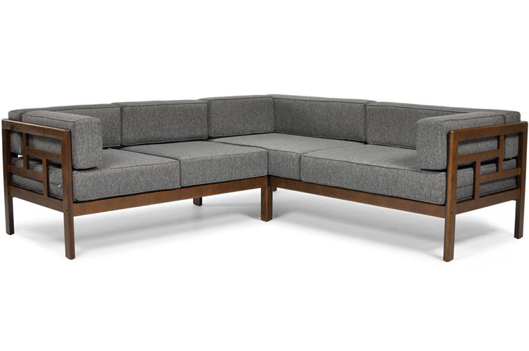 Narożnik Ogrodowy EDEN 5 Osobowy Brązowy/Grafitowy