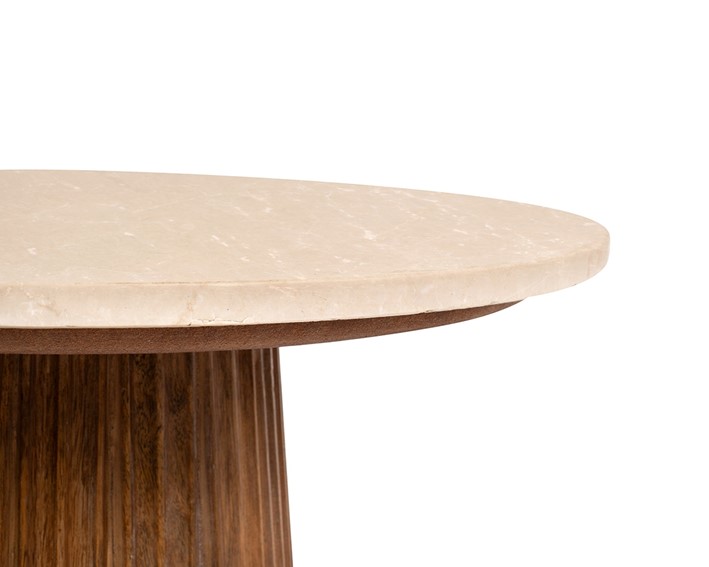 Stolik ARGENTINA Fi50cm Beżowy/Brązowy