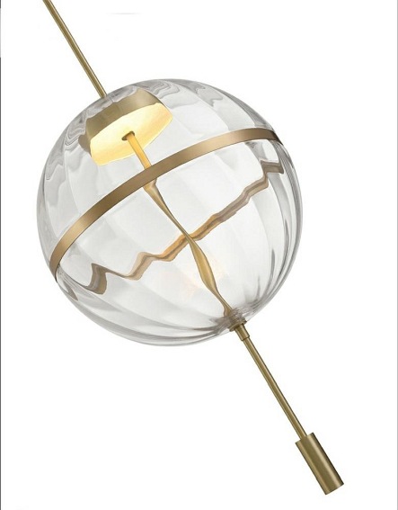 Lampa wisząca CHAPLIN 300 mosiądz - LED, szkł