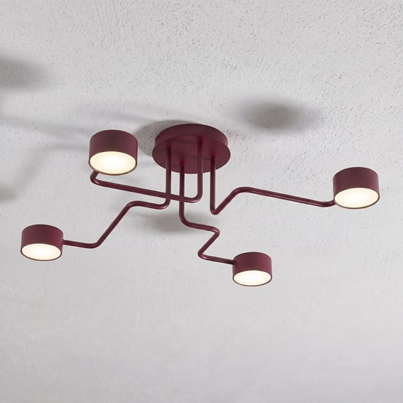 Lampa Sufitowa KURAGE 4 Burgundowy