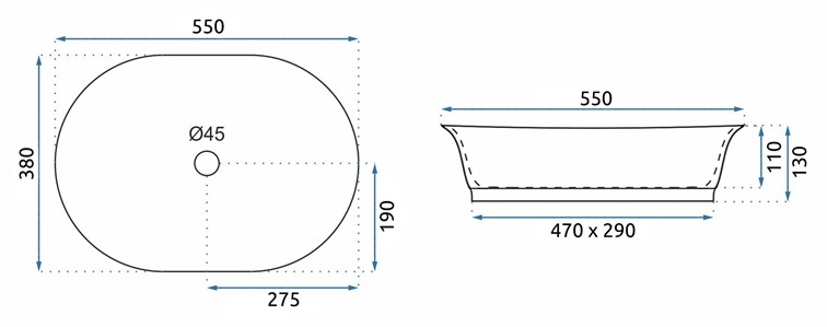 Umywalka Nablatowa WILMA RUSTIC Miedziany