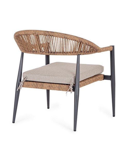 Krzesło Ogrodowe JANDIA Szary/Naturalny