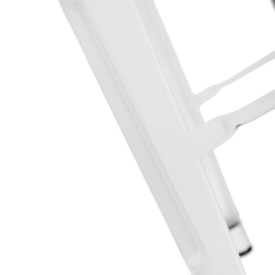 Stołek Barowy PARIS Back Biały Inspirowany Tolix