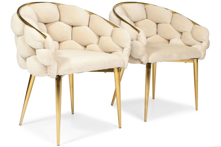 Krzesło BALLOON Złoty/Beżowy