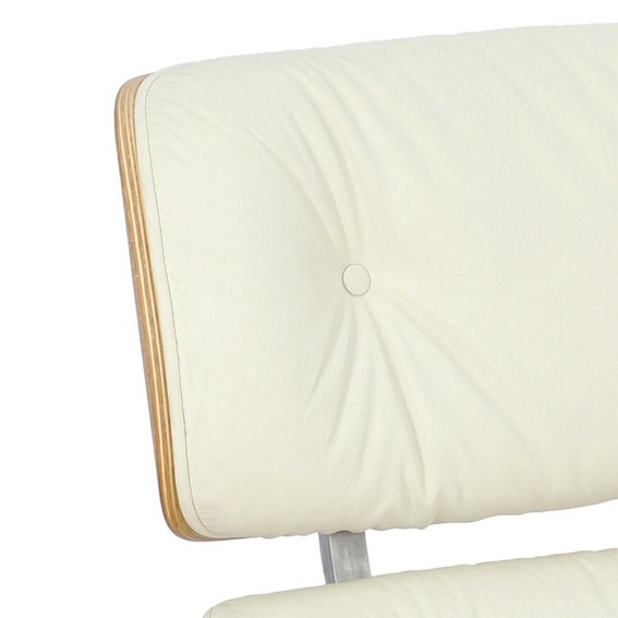 Fotel VIP 54x82x85 Biały/Natural Oak/Srebrna Baza