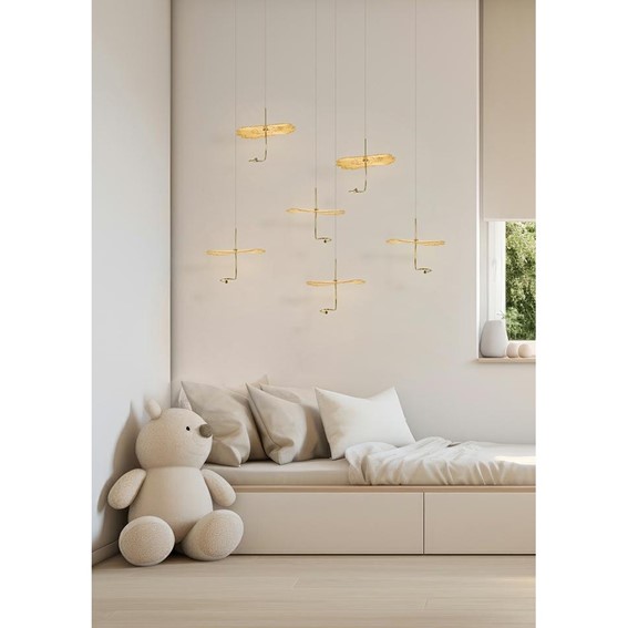 Lampa Wisząca LEAFS Złoty