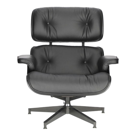 Fotel VIP z Podnóżkiem Czarny