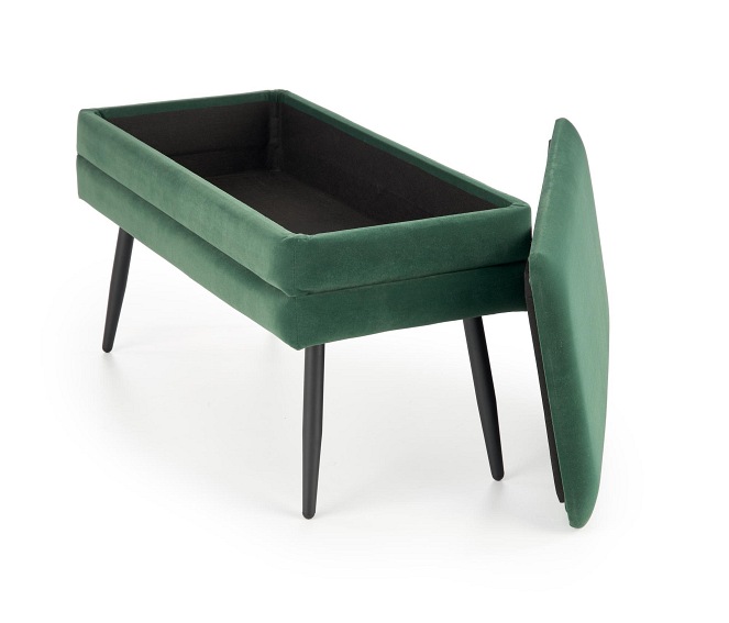 Ławka VELVA Ciemny Zielony/Czarny