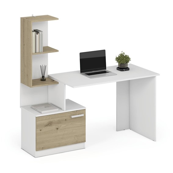 Biurko MISO Biały/Dąb Artisan