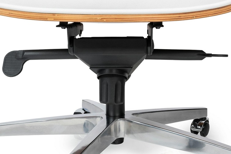 Fotel Biurowy LOUNGE GUBERNATOR Biały/Orzech