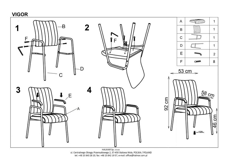 VIGOR fotel pracowniczy/konferencyjny czarny
