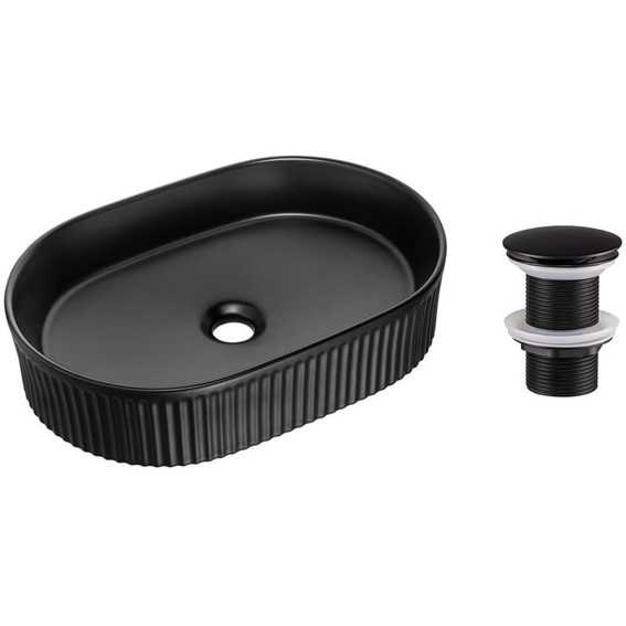 Zestaw Umywalkowy z Korkiem Click-Clack  BEYOND Czarny Mat