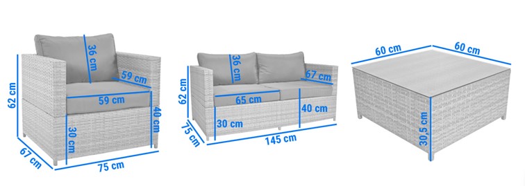 Zestaw Ogrodowy MALAGA SET 4 Osobowy Brązowy