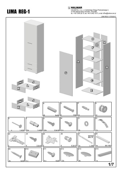 Regał LIMA REG1 Biały