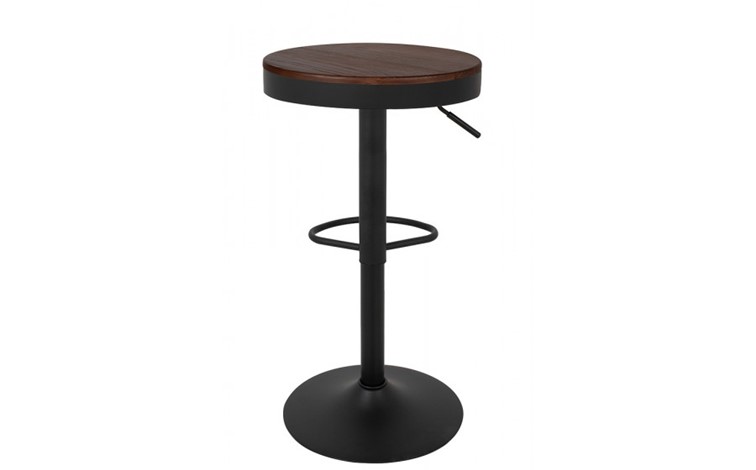 Krzesło Barowe VOLT Czarny/Ciemny Wiąz