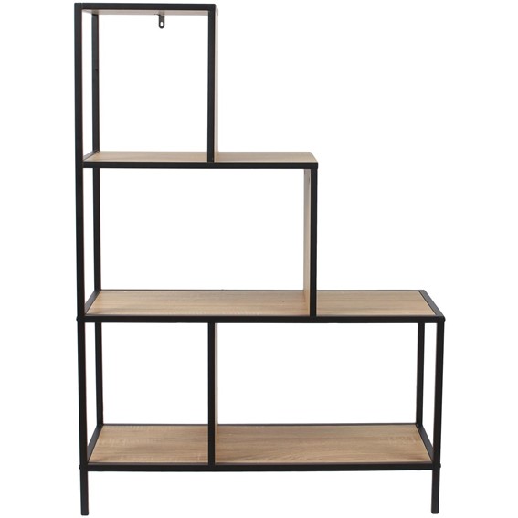 Regał Schodkowy EDISON M Naturalny/Czarny