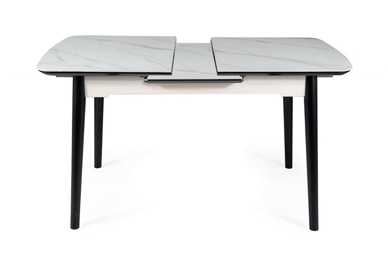 Stół APOLLO (120-160)x80 Czarny/Biały Mat