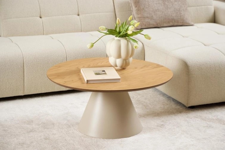 Stół SOLI fi85 Naturalny/Beżowy