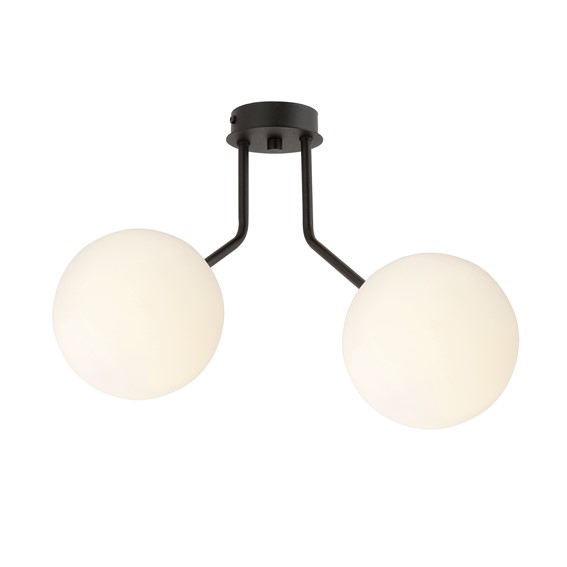 Lampa Sufitowa NOVA 2 Czarny/Opal