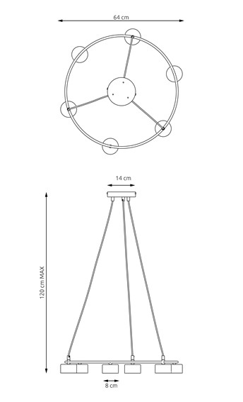 Lampa Wisząca STARLIT 6 Czarny