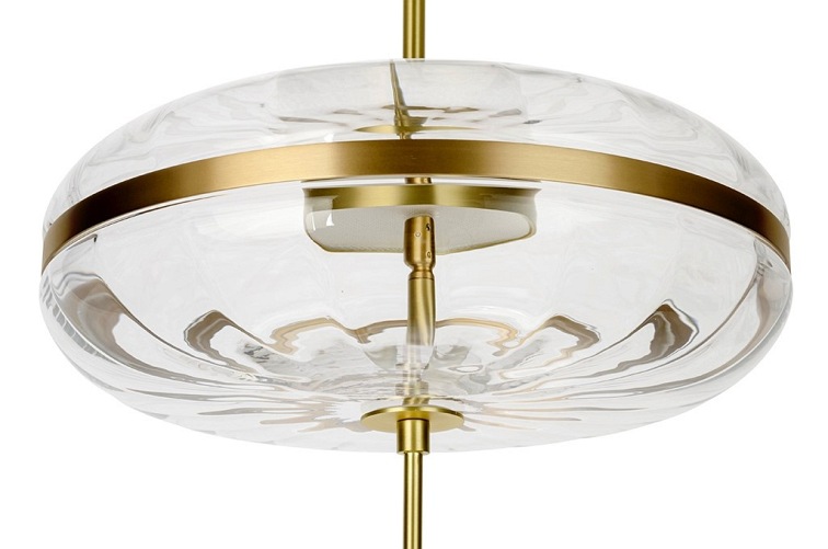 Lampa wisząca CHAPLIN 360 mosiądz - LED, szkł