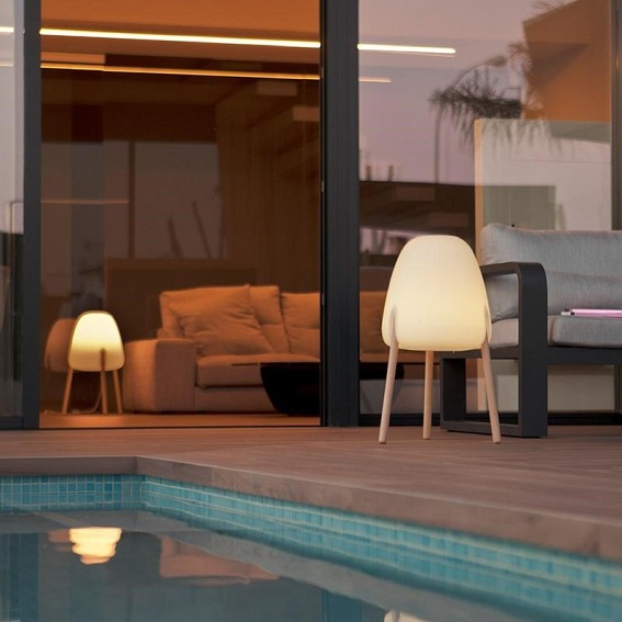 Lampa Ogrodowa ROCKET 70 SOLAR & BATTERY Naturalny/Biały