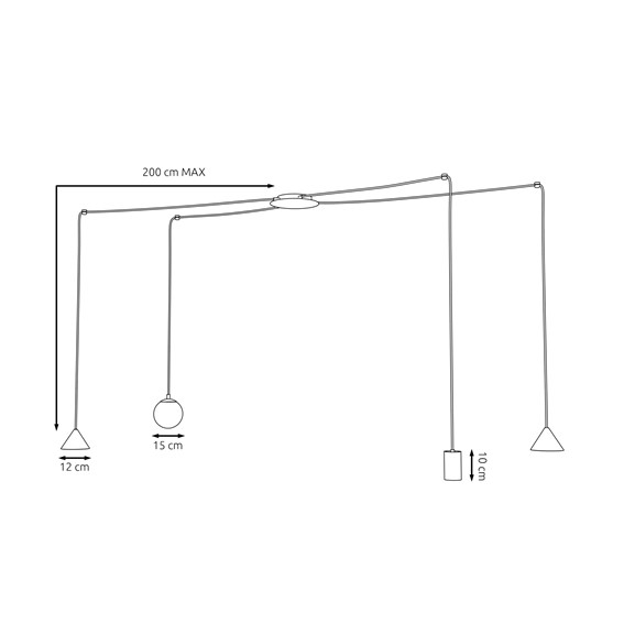 Lampa Wisząca FUJI 4 Czarny