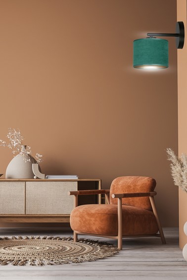 Kinkiet HILDE K1 Czarny/Zielony