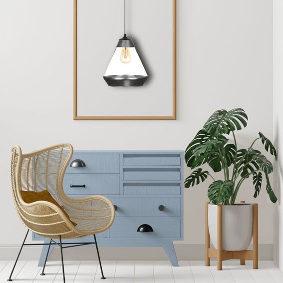 Lampa Wisząca ALFIE 1 Srebrny