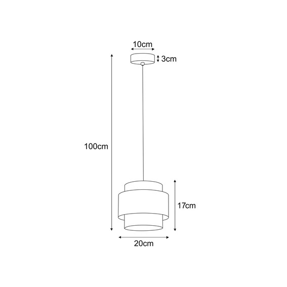 Lampa Wisząca GATO K-5230 Czarny/Beżowy
