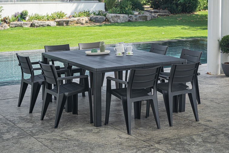 Zestaw Ogrodowy Julie 8-Osobowy Grafit