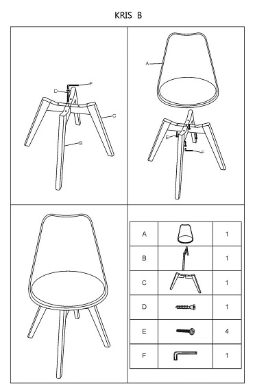 Krzesło KRIS Buk/Czarny