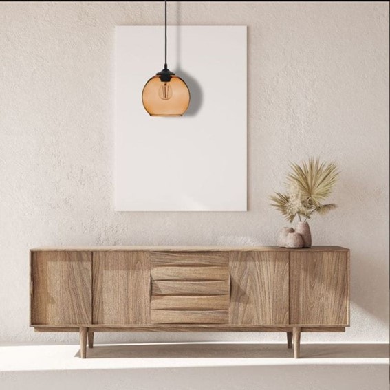 Lampa Wisząca MADEIRA 1L Czarny/Brązowy