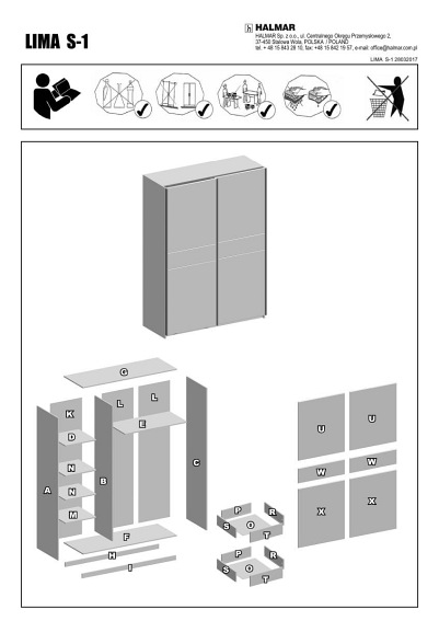 Szafa LIMA S1 Dąb Sonoma/Biały