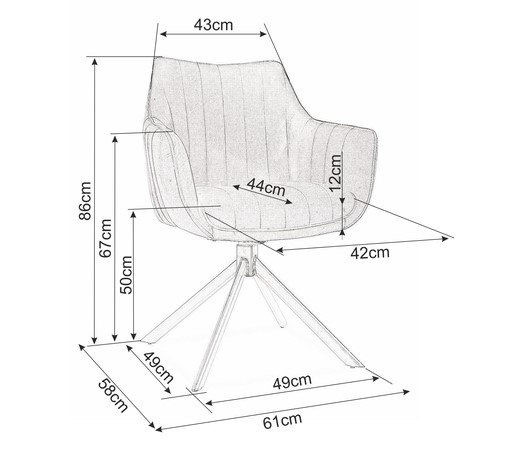 Krzesło AZALIA Velvet Czarny/Cynamon Bluvel 4215