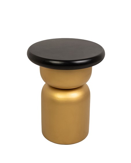 Stolik LEONARDO Fi39cm Czarny/Złoty