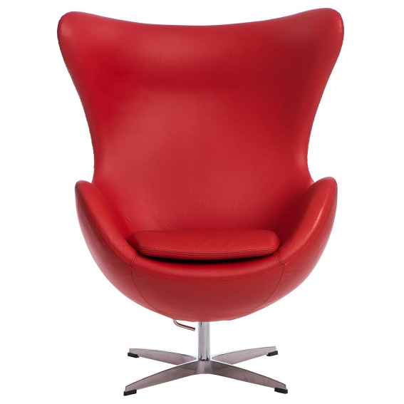 Fotel Jajo 66x78x106 Czerwona Skóra Premium 65