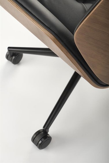 Fotel Gabinetowy GAVIN Czarny/Orzech