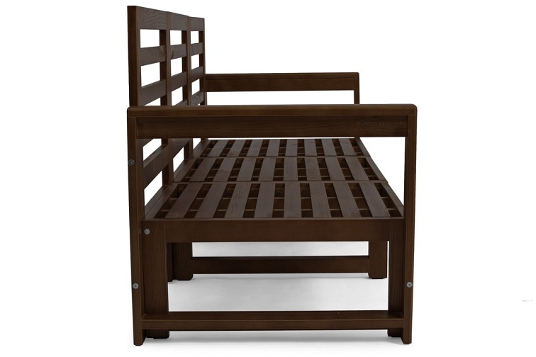 Sofa Ogrodowa MALTA 3-Osobowa Ciemny Brązowy/Szary