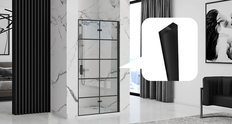 Adapter Poszerzający Do Kabin i Drzwi MOLIER 190cm Czarny