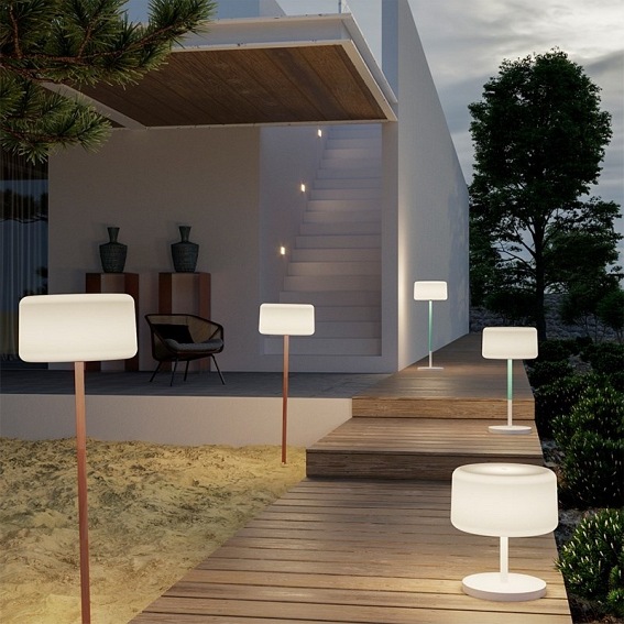 Lampa Podłogowa CHLOE PLANT SOLAR SMARTTECH WOOD Biały/Naturalny