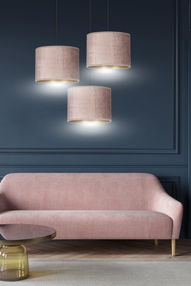 Lampa Wisząca HILDE 3 PREMIUM Czarny/Różowy