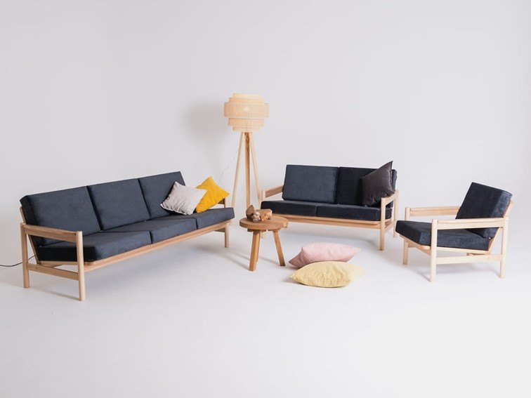 Fotel CARL Gwiaździsta Noc/Naturalny