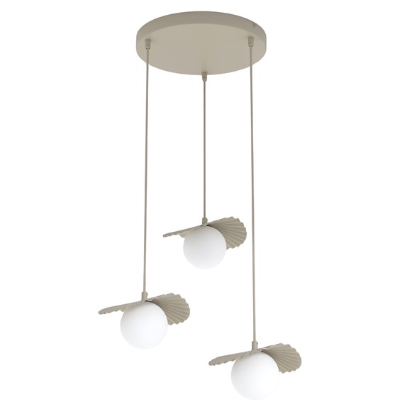 Lampa Wisząca FLORA 3PREM Beżowy/Opal