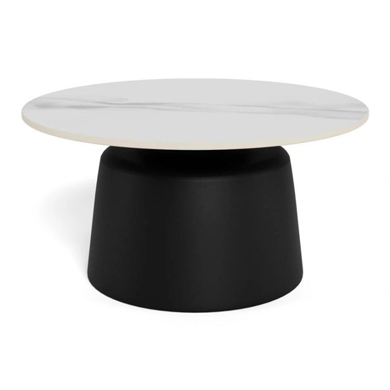 Stolik SANTORINI fi70 Biały/Czarny