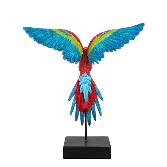 Dekoracja PAPUGA ROZŁOŻONE SKRZYDŁA 52x61cm Czerwony/Niebieski